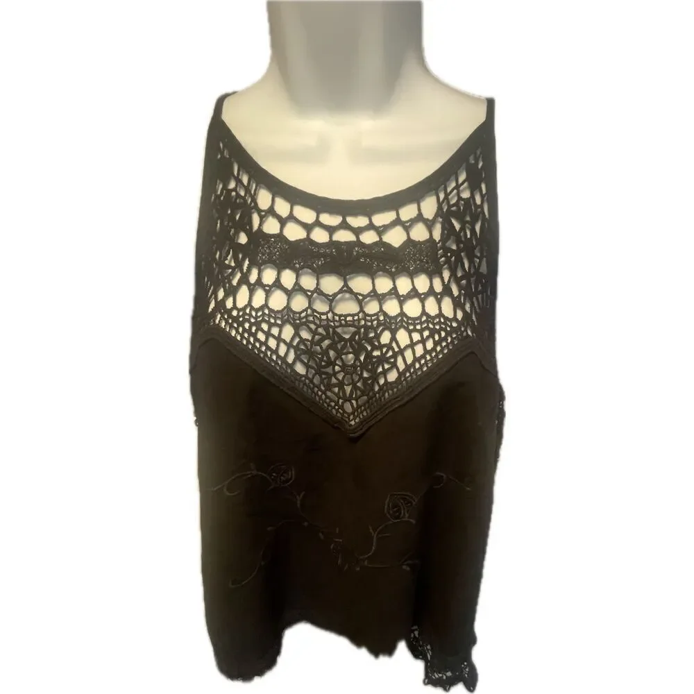 Crochet Lace Goth Boho Bathing Suit Coverup Women’s One Size